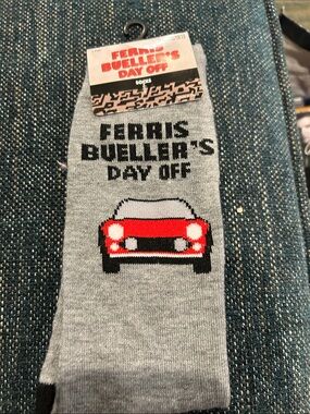 Ferris Bueller's Day Off Women's Gray Novelty Socks with Red Car Graphic